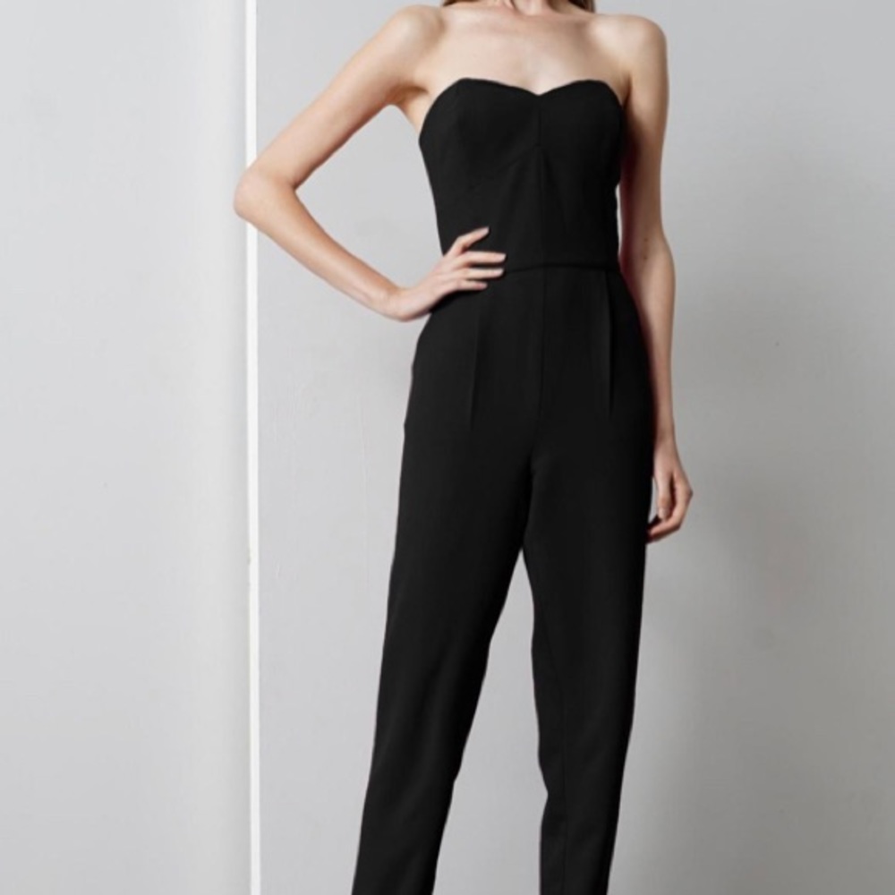 Adelyn Rae Black Strapless Jumpsuit